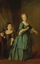 Porträt von Feodosia Rzhevskaya (1760-95) und Nastasia Davydova (geb. 1764) 1772
